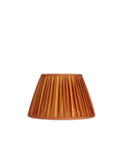 14" Gathered Fabric Lampshade – Ionic Stripe Copper