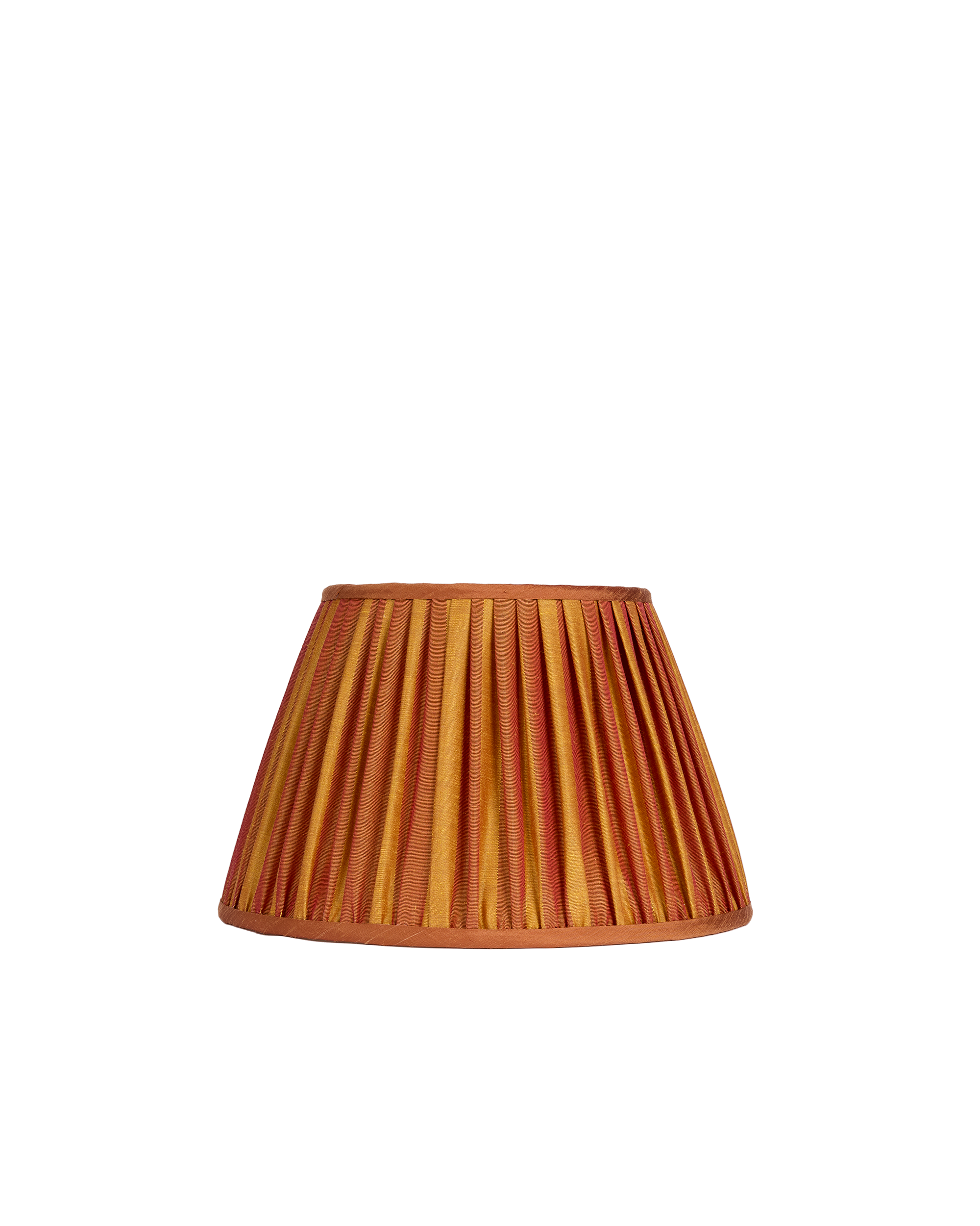 14" Gathered Fabric Lampshade – Ionic Stripe Copper
