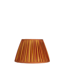 14" Gathered Fabric Lampshade – Ionic Stripe Copper