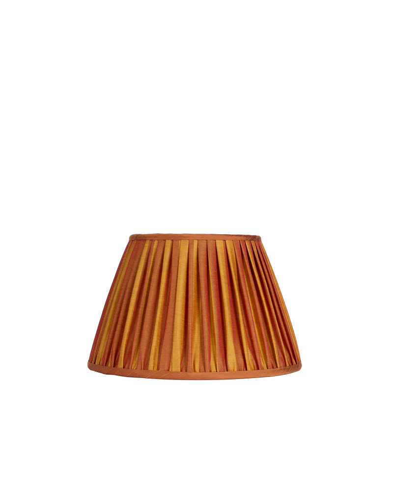 14" Gathered Fabric Lampshade – Ionic Stripe Copper