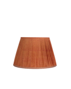 16" Gathered Fabric Lampshade – Cognac Cotton