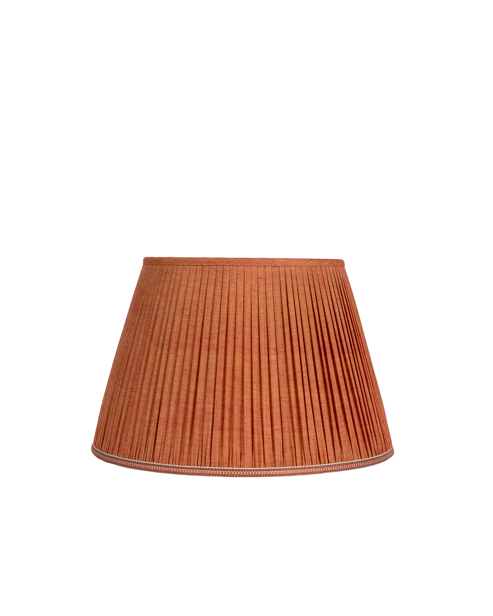 16" Gathered Fabric Lampshade – Cognac Cotton