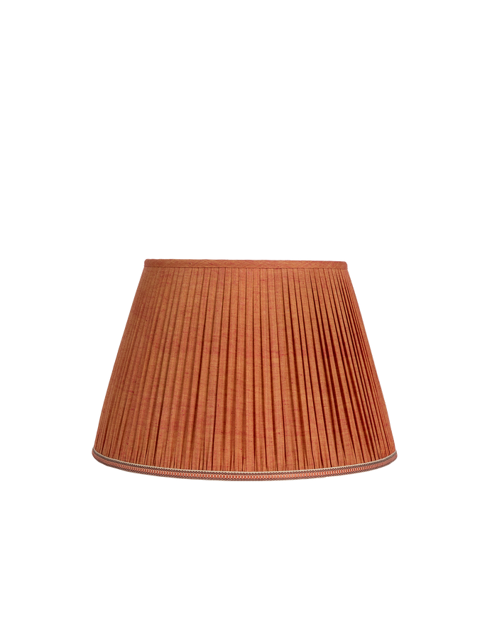 16" Gathered Fabric Lampshade – Cognac Cotton