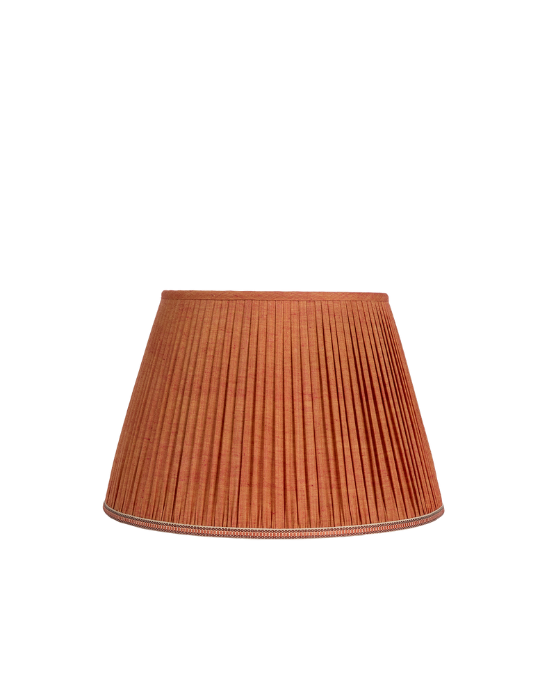 16" Gathered Fabric Lampshade – Cognac Cotton