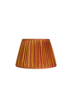 16" Gathered Fabric Lampshade – Ionic Stripe Copper