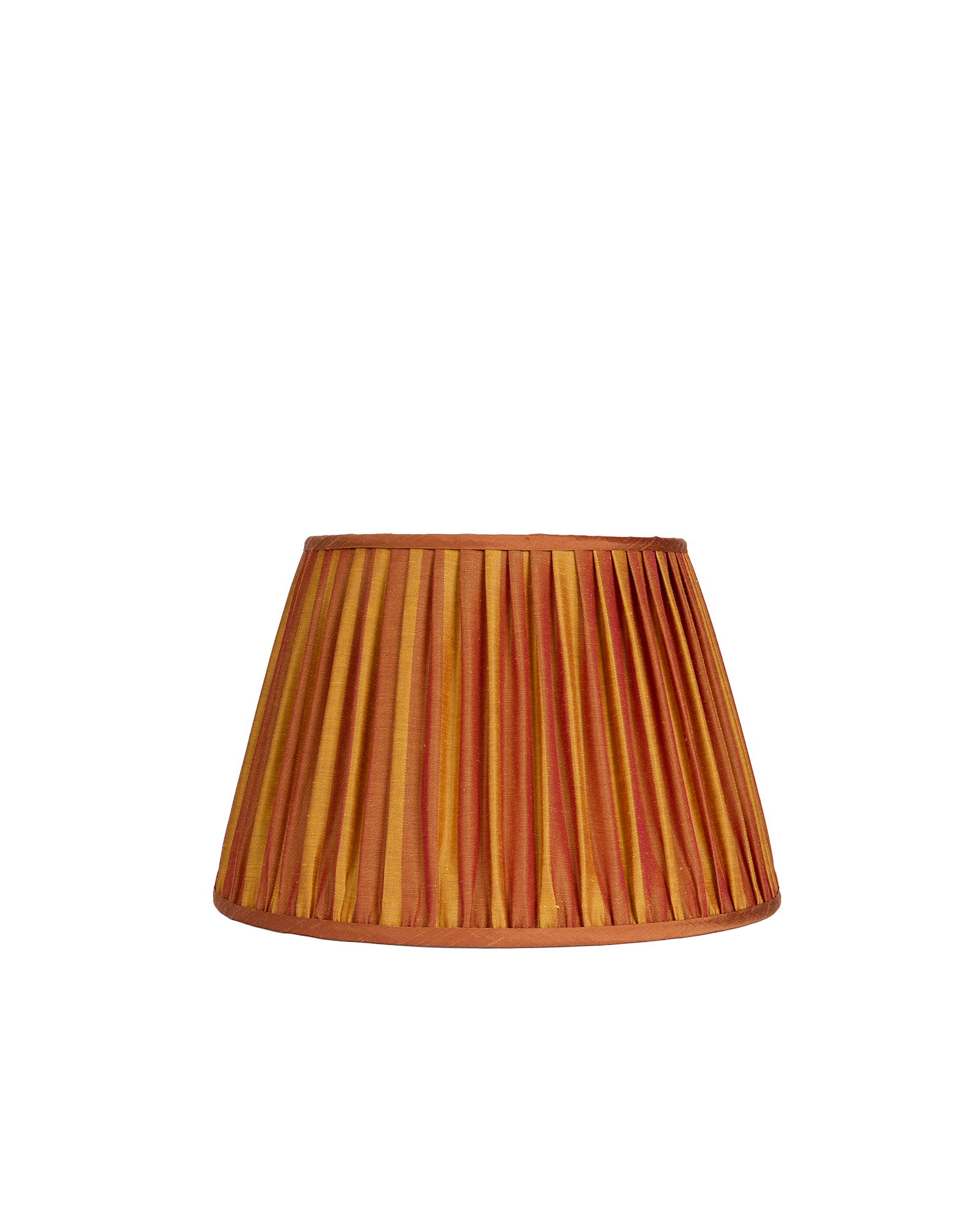 16" Gathered Fabric Lampshade – Ionic Stripe Copper