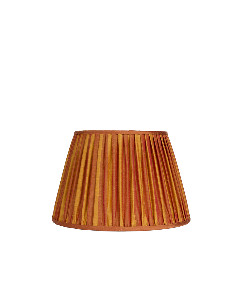 16" Gathered Fabric Lampshade – Ionic Stripe Copper