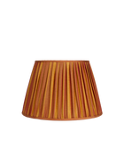 18" Gathered Fabric Lampshade – Ionic Stripe Copper