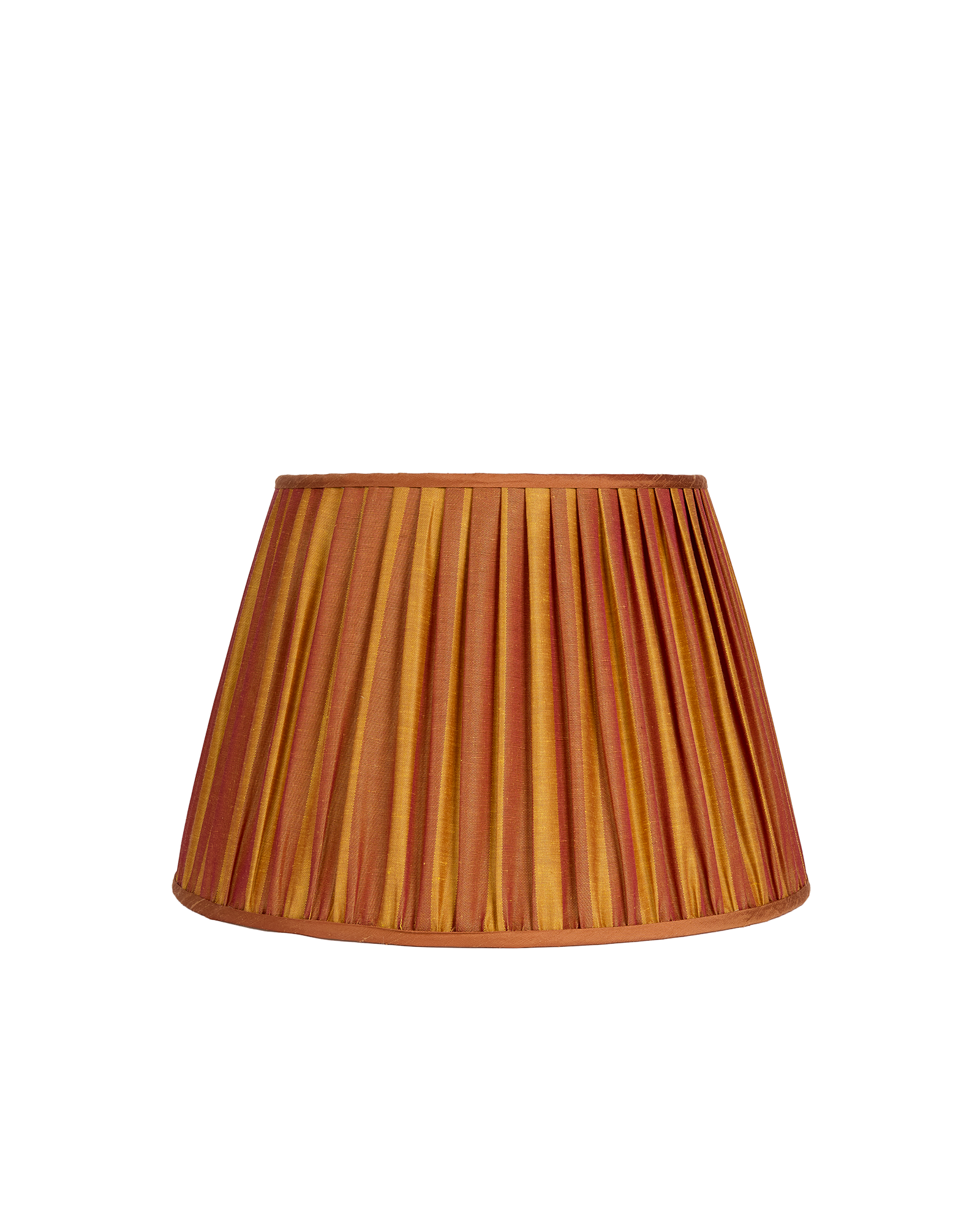 18" Gathered Fabric Lampshade – Ionic Stripe Copper