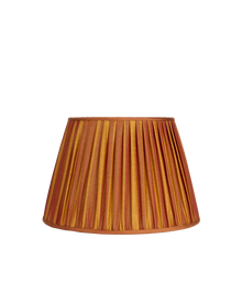 18" Gathered Fabric Lampshade – Ionic Stripe Copper