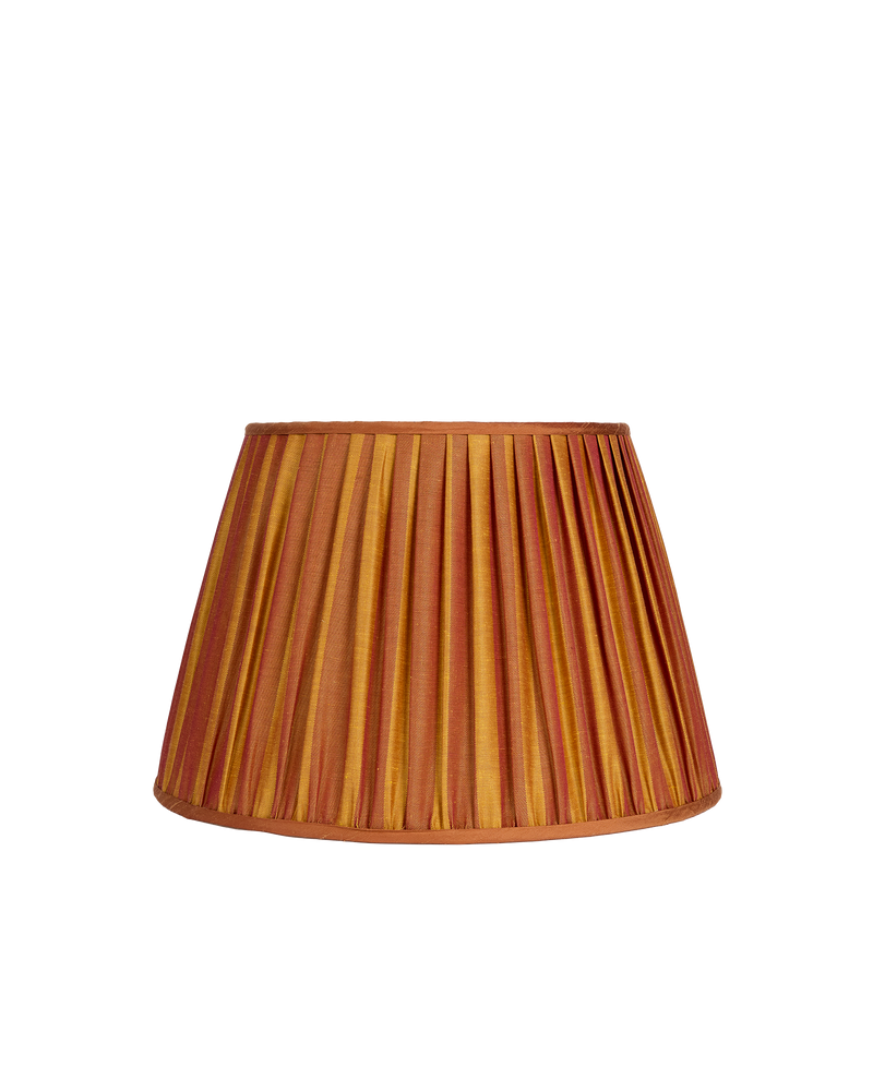 18" Gathered Fabric Lampshade – Ionic Stripe Copper