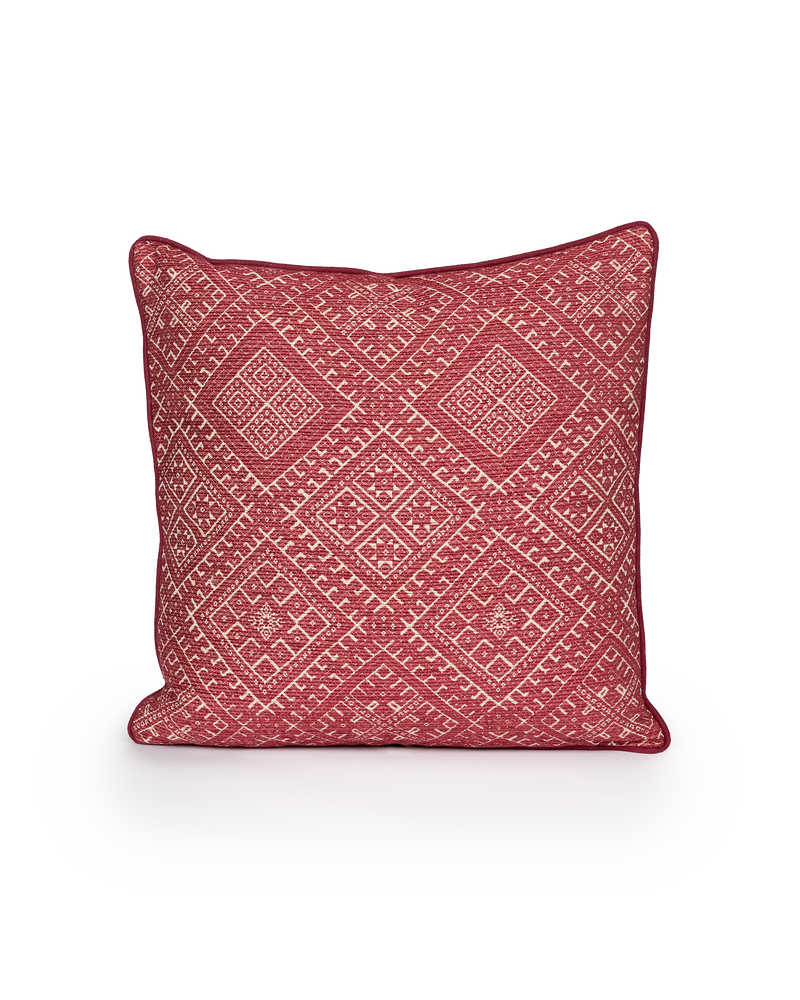 Square Cushion –  Trellis Raspberry