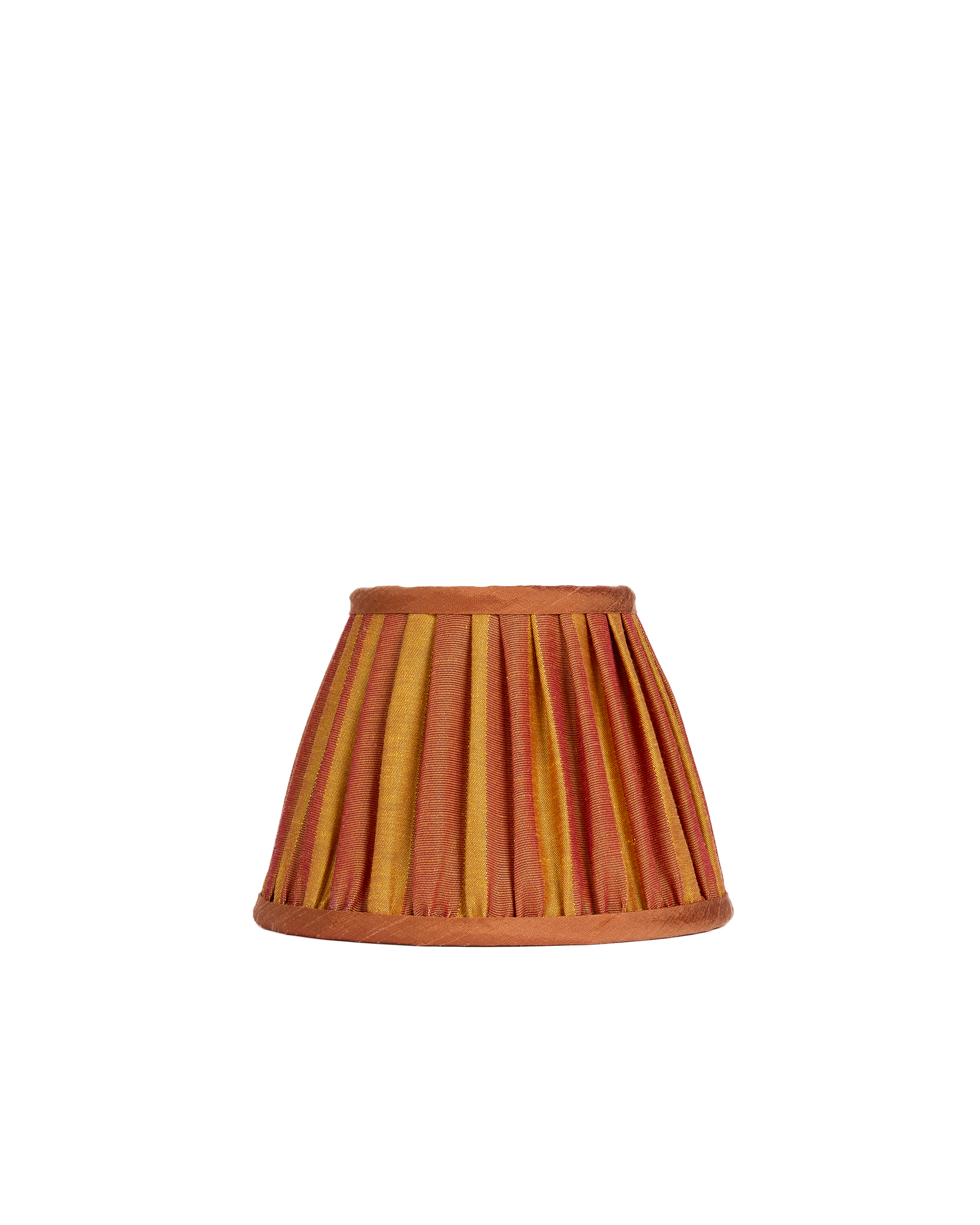 7" Gathered Fabric Lampshade – Ionic Stripe Copper