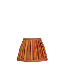 7" Gathered Fabric Lampshade – Ionic Stripe Copper