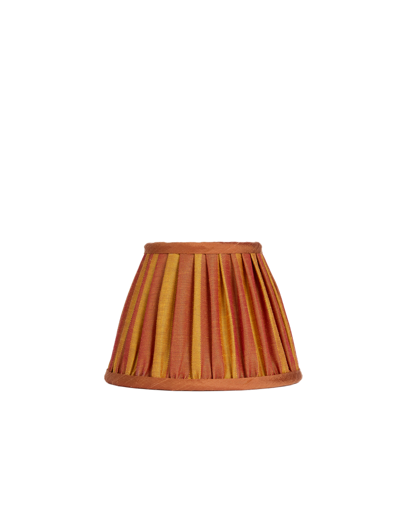 7" Gathered Fabric Lampshade – Ionic Stripe Copper