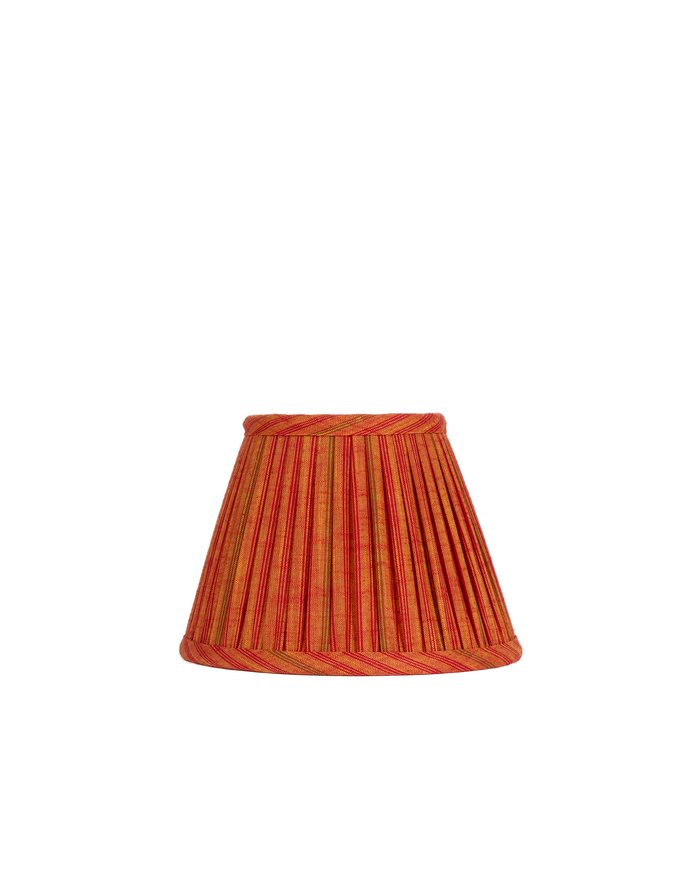 7" Gathered Fabric Lampshade – Saffron Stripe