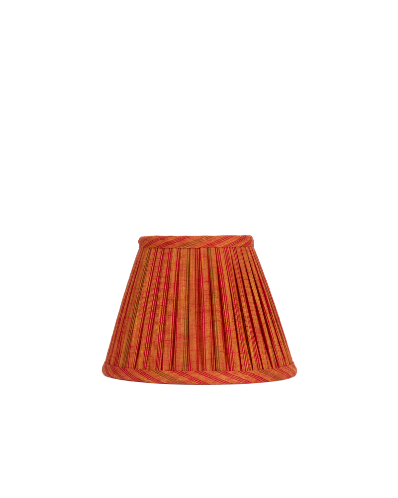 7" Gathered Fabric Lampshade – Saffron Stripe