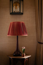 18" Gathered Fabric Lampshade – Ionic Stripe Rose