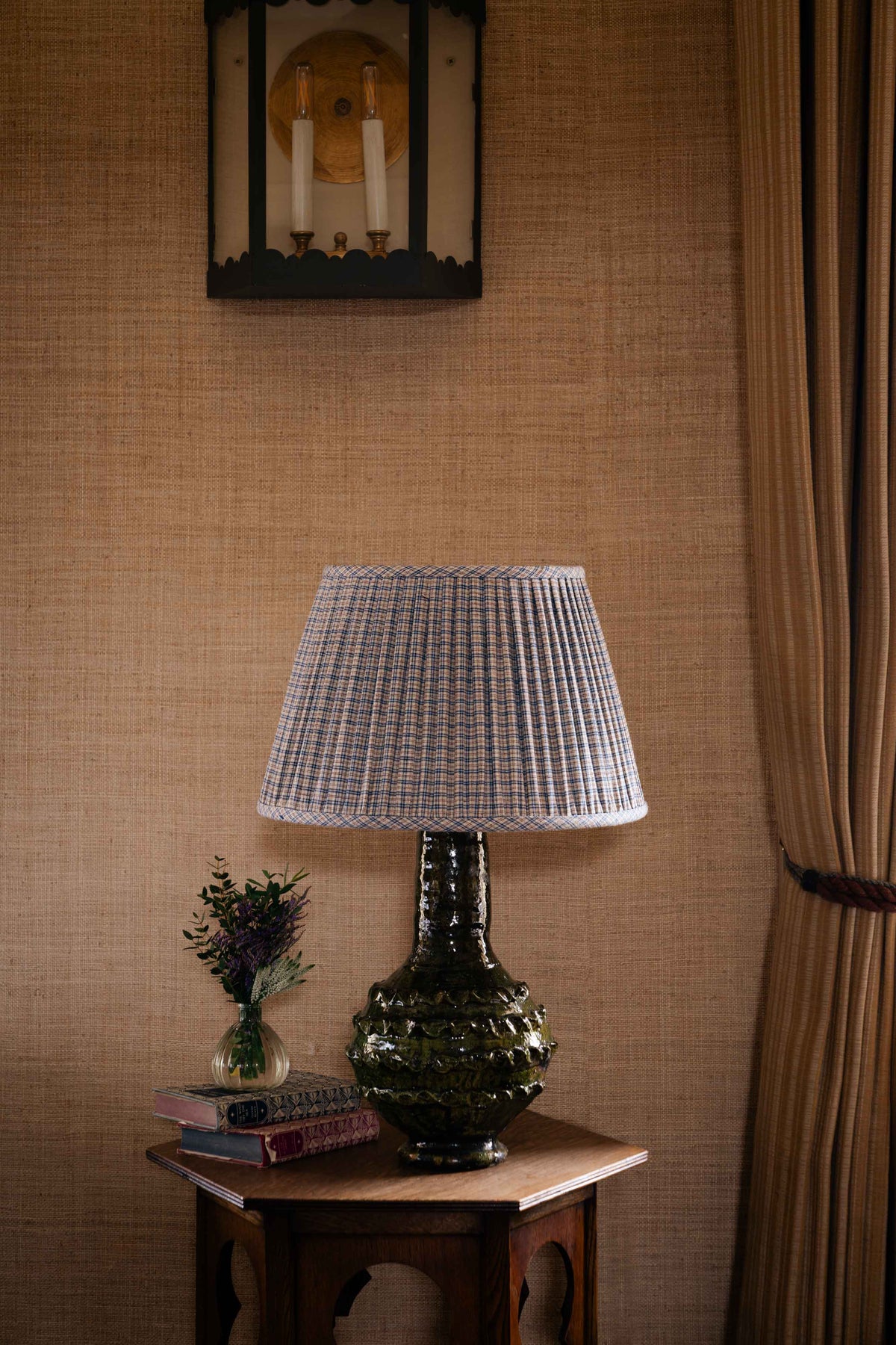 16" Gathered Fabric Lampshade – Vintage Farndale Check