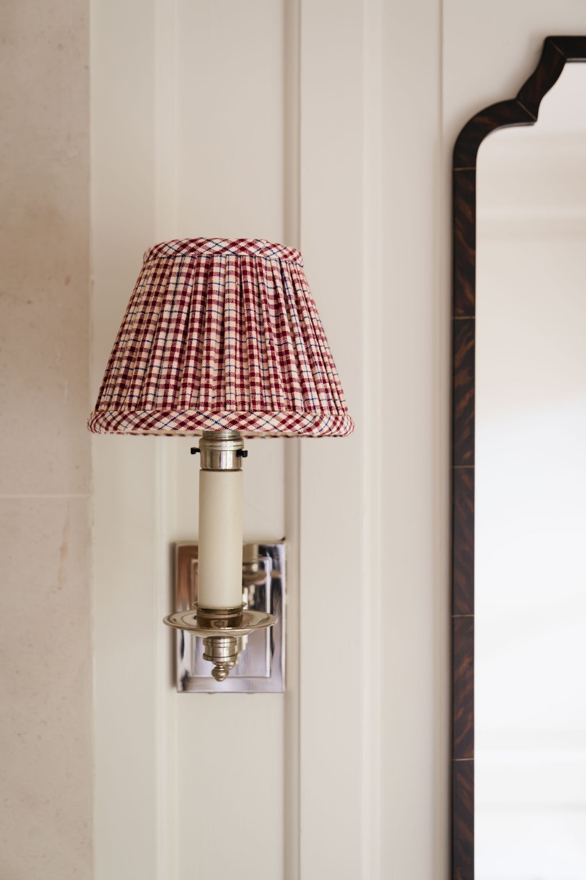 7" Gathered Fabric Lampshade – Vintage Rosedale Check