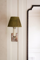 7" Gathered Fabric Lampshade – Antique Olive Cotton