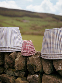7" Gathered Fabric Lampshade – Vintage Rosedale Check