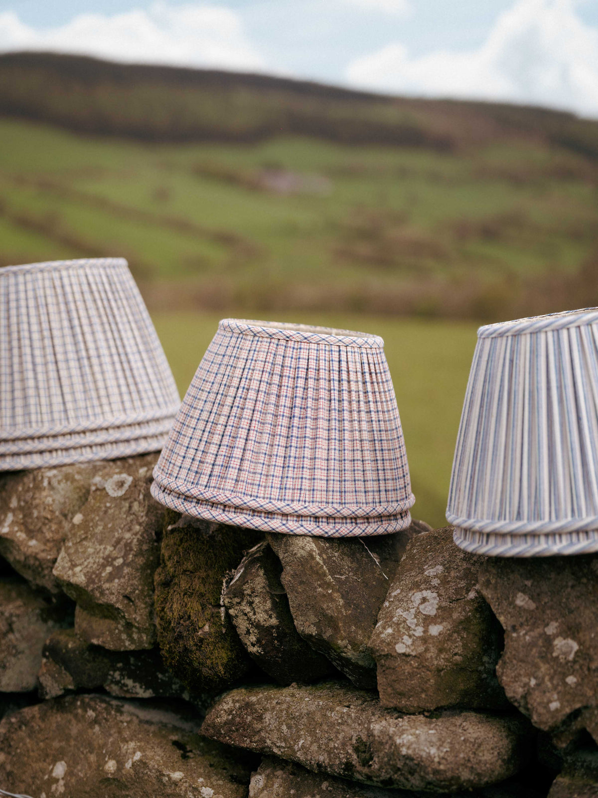 14" Gathered Fabric Lampshade – Vintage Hutton Check