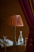14" Gathered Fabric Lampshade – Ionic Stripe Copper