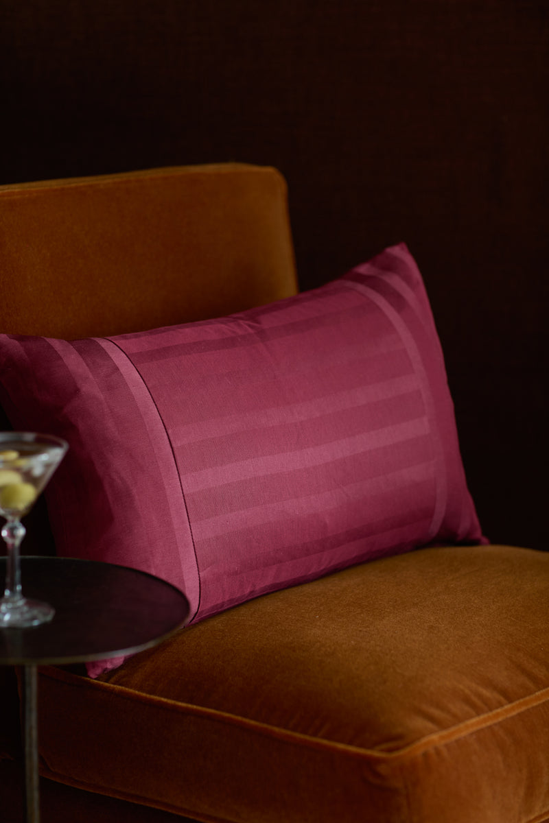 Rectangular Cushion – Ionic Stripe Raspberry